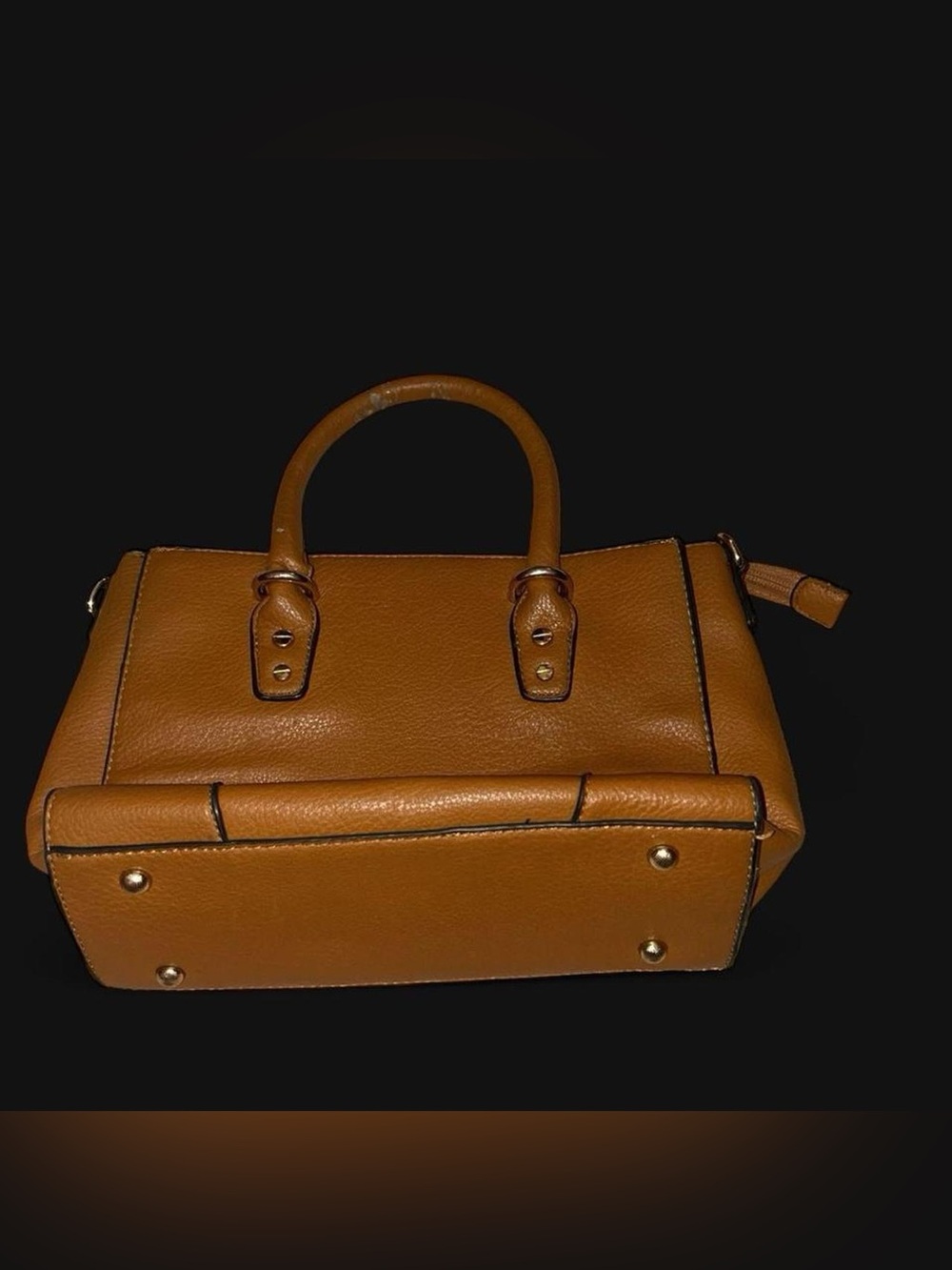 Classic Tan Leather Satchel Handbag